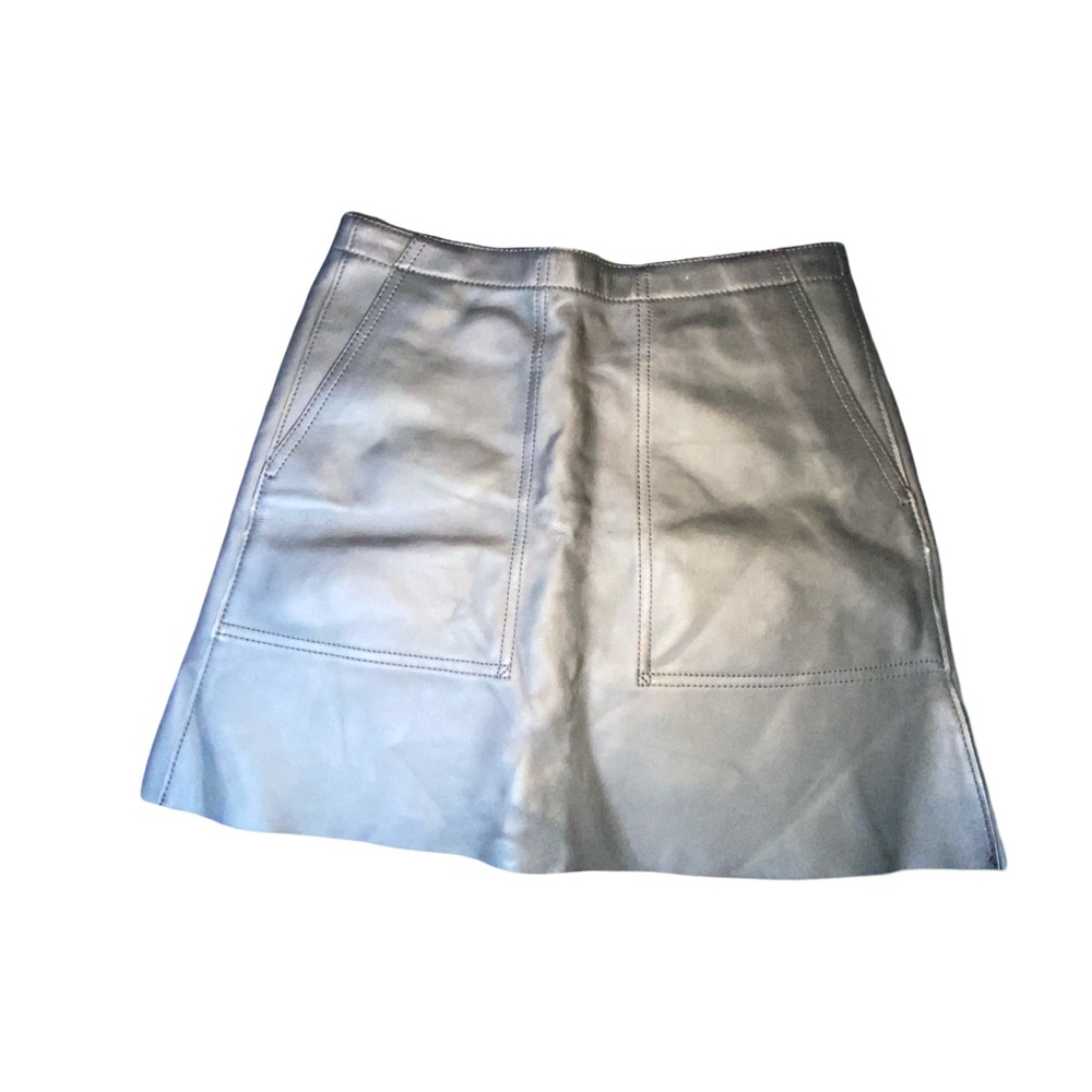 Coach Calfskin mini‎ skirt black size S